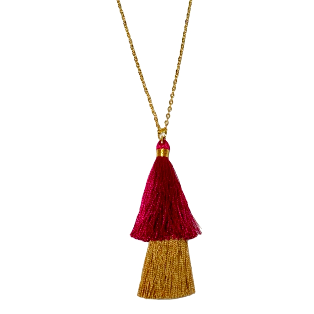 Lily Sky Tassle Necklace And Earrings Nwt
